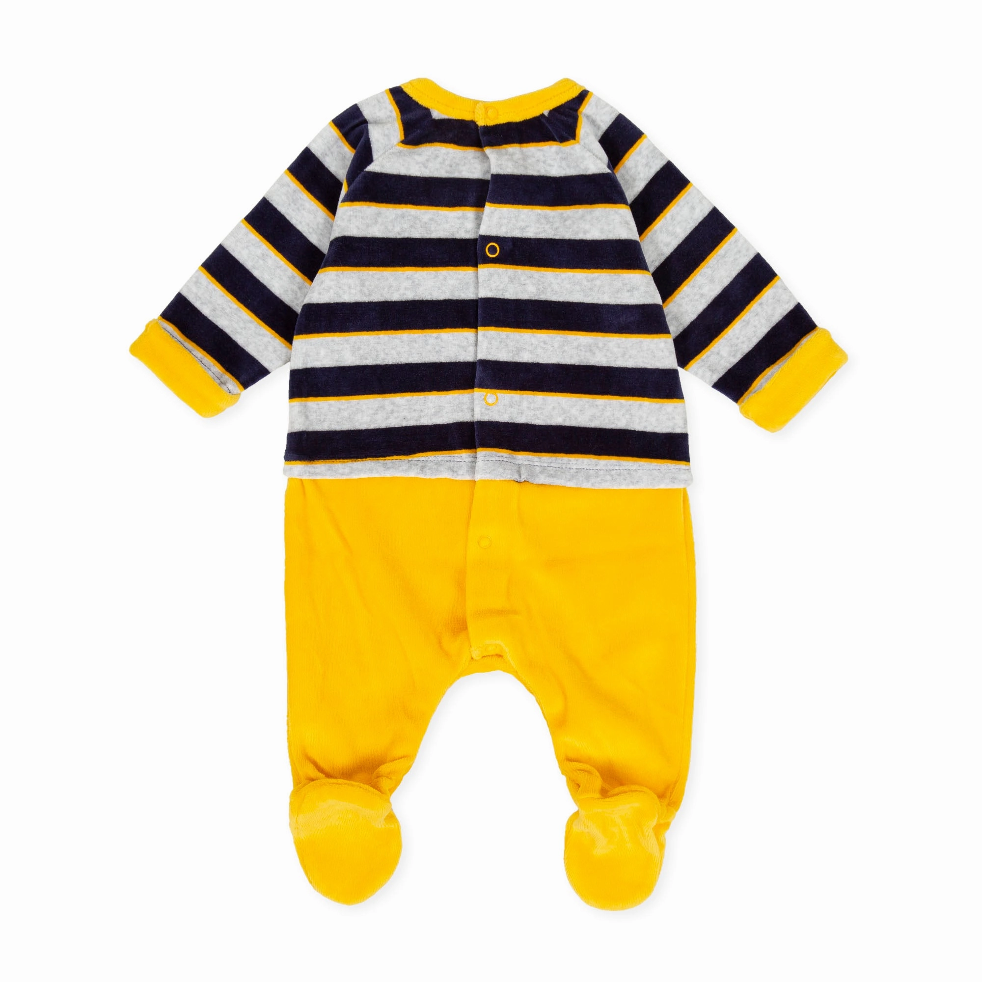 Tutto Piccolo 9095 Pelele M/L Tundosado Velour Babygrow - Navy Blue Smooth Finish