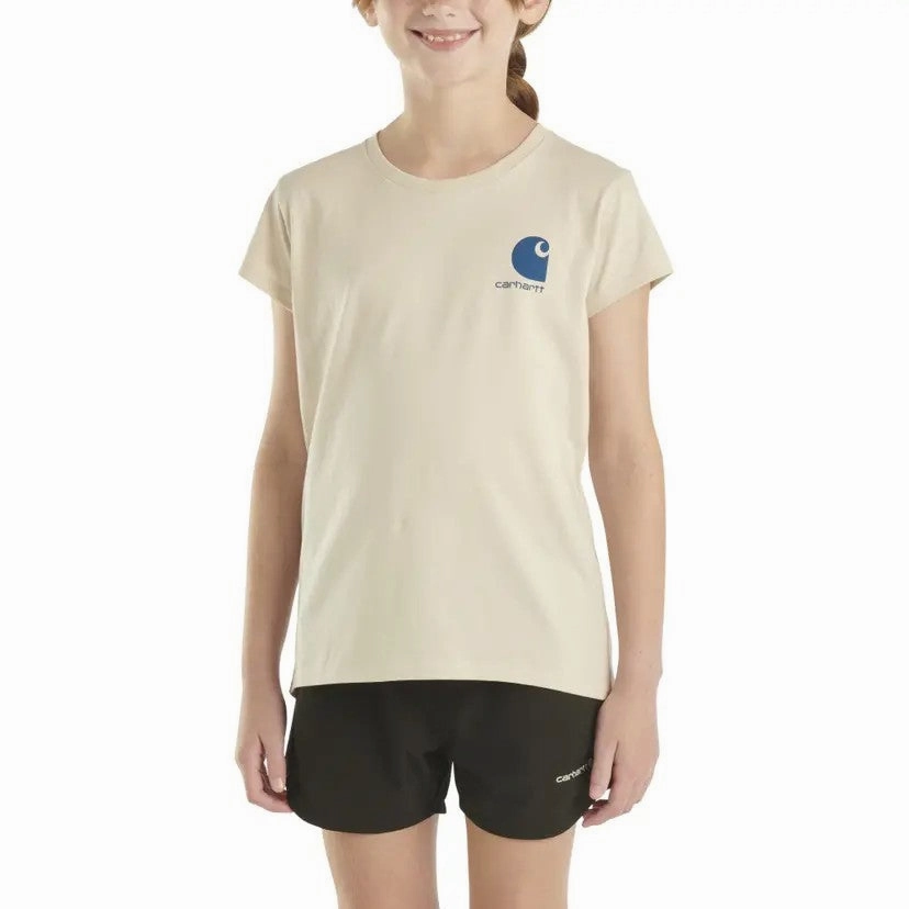 Girls' Short-Sleeve Mountain T-Shirt CA7015 Interlock Knit