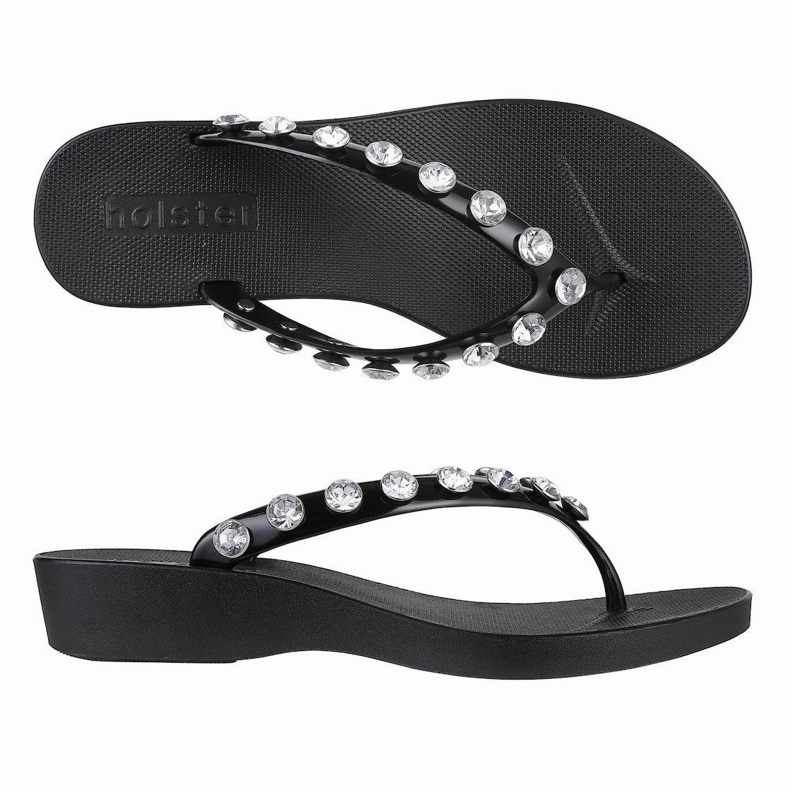 Waikiki Wedge - Black Smart Sandals