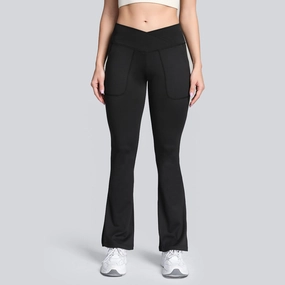 High-stretch Cross-waist Flared Trousers For Moisture Wicking Timeless Comfort Comfortable Fabric