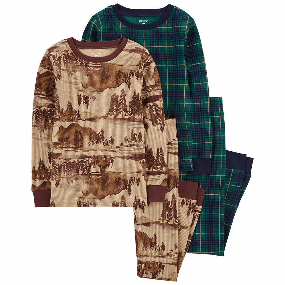 FrayResistant Fabric Boys' 4-Piece Woodlands Pajamas 3P843910