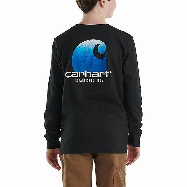 Boys' Long-Sleeve Pocket T-Shirt CA6448 BondedShoulderTaping SustainableBlend