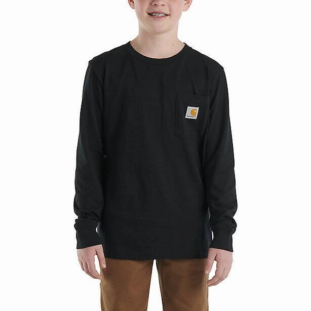 Boys' Long-Sleeve Pocket T-Shirt CA6448 Low Profile Zipper