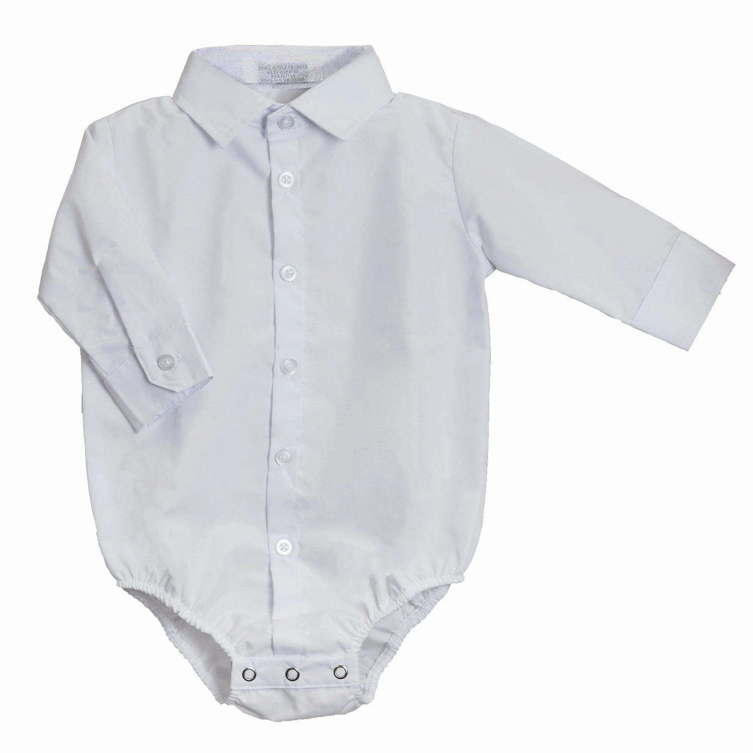 Baby Boys' White Dress Bodyshirt CompressionSupportWeave BondedShoulder
