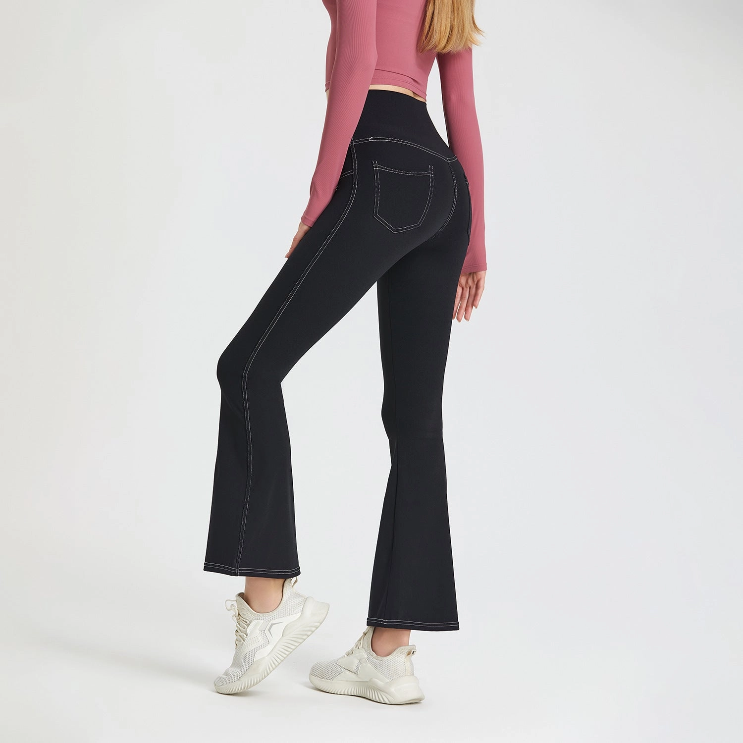 Women's Fashion High Waist Hip Lift Slimming Track Pants Sleek Cut high waisted