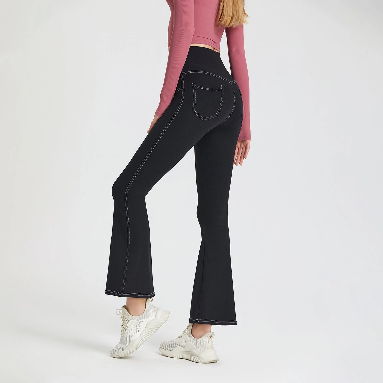 Soft Brush Lining Women's Fashion High Waist Hip Lift Slimming Track Pants