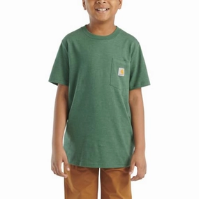 Unisex Children's Short-Sleeve Pocket T-Shirt CA6589 HypoallergenicFabric Ribbed Knit Fabric
