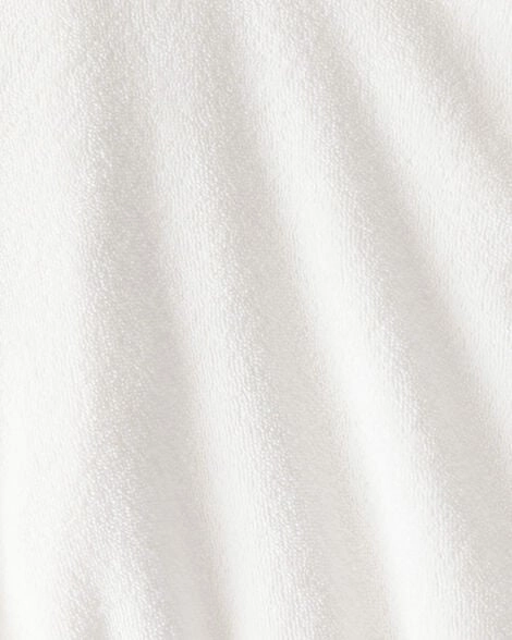 Breathable Mesh Back Girls Hooded Terry Cloth Swim Cover-Up Dress - White 1S573310-100