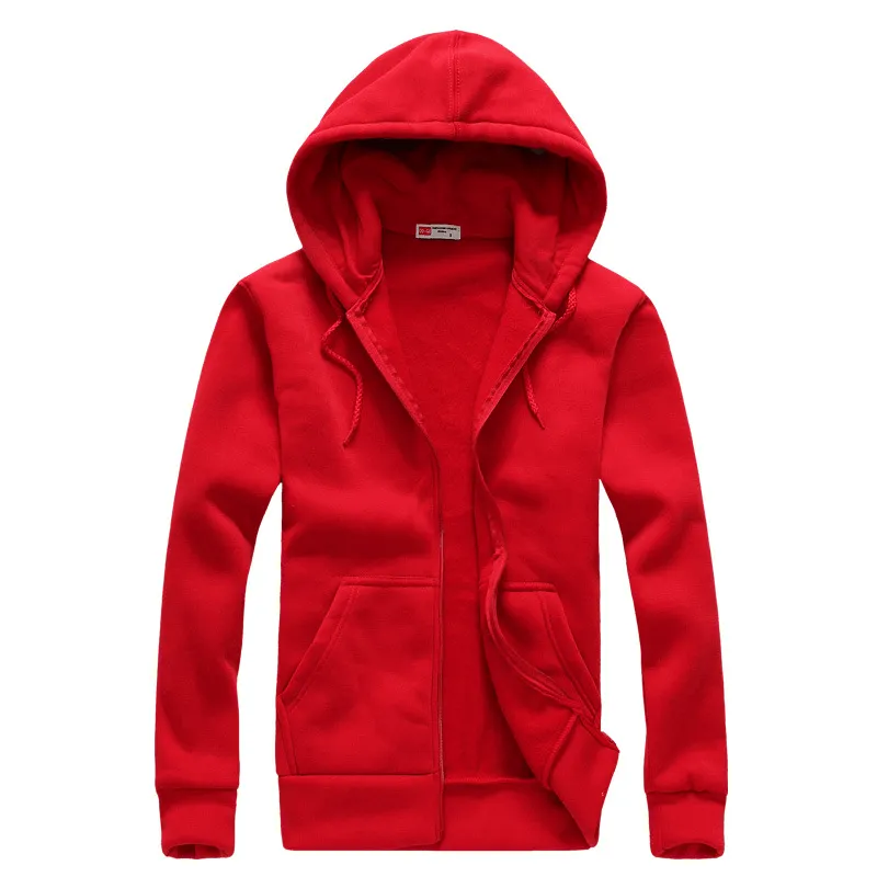 Warm Clothing Casual Fashion Sports Sweater Couple Zipper Hooded Youth Solid Color Sweater