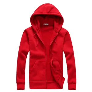 product fluffy softness Casual Fashion Sports Sweater Couple Zipper Hooded Youth Solid Color Sweater