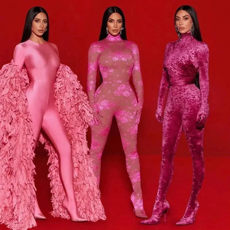 Velvet Bodycon Jumpsuit Music Girl