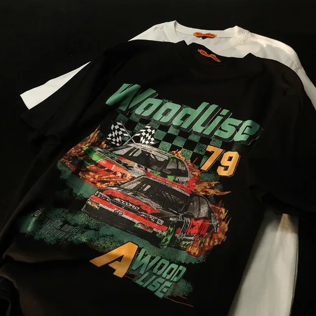 Vintage Racing Cars Graphic T Shirts SoftLining Casual Sweater