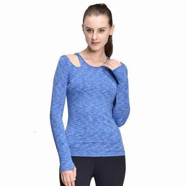 NonRestrictiveDesign Women Yoga Tops Compression T-Shirt Running Tights Woman Long Sleeve Running Clothes Long Sleeve Yoga Tops with Bra