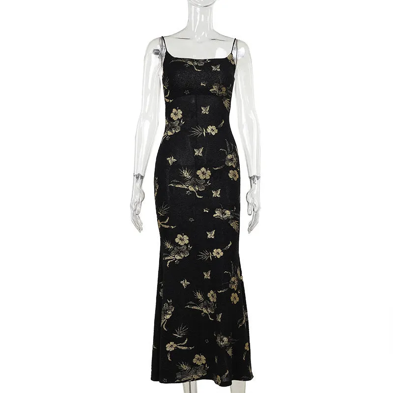 Socialite Style Temperament Sexy Sling Dress Women Matte Fabric Elegant Detail