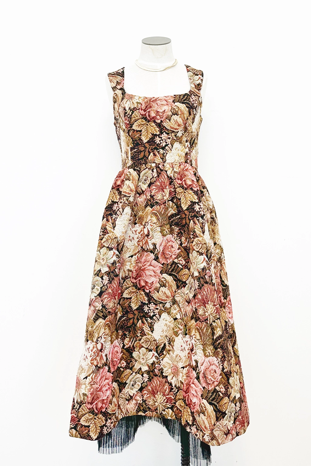 Soft Tones Chill Friendly Brocade Corset Maxi Dress