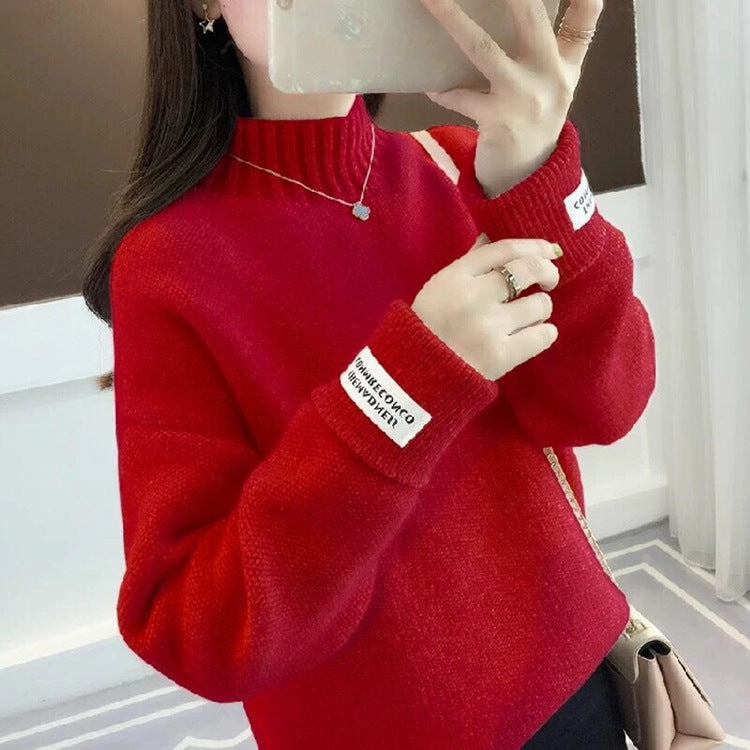 Mock Neck Sweater Women's Knitted Bottoming Shirt Lightweight Fit Relaxed Style