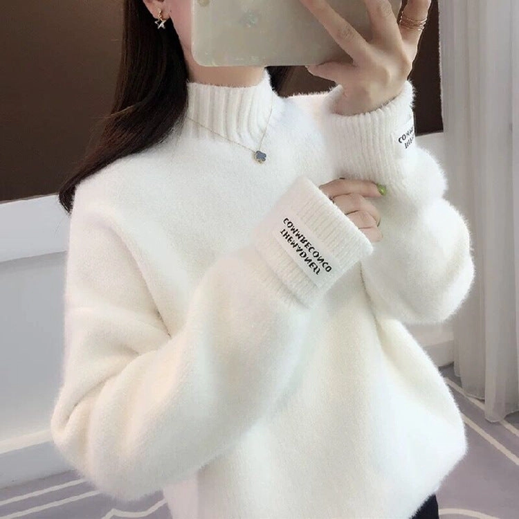 Mock Neck Sweater Women's Knitted Bottoming Shirt Cold-Weather Ready Timeless Appeal