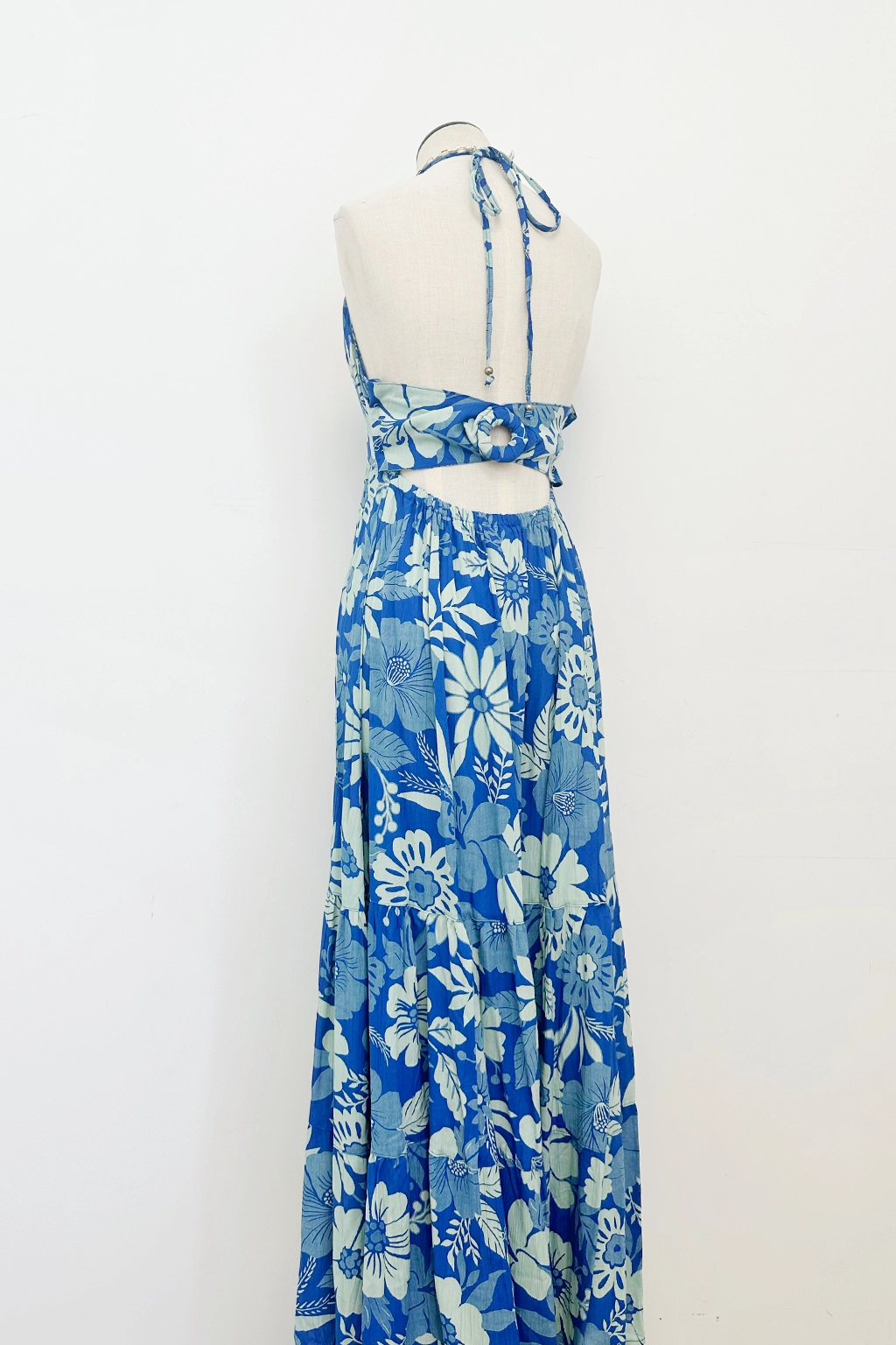 Victoria Floral Halter Maxi Dress Soft Material Chill Wear