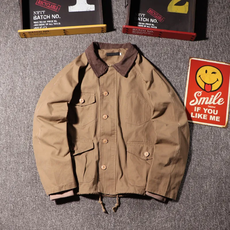 Vintage Distressed Trendy Workwear Jacket Windbreaker Inspired Fit Casual Street Style