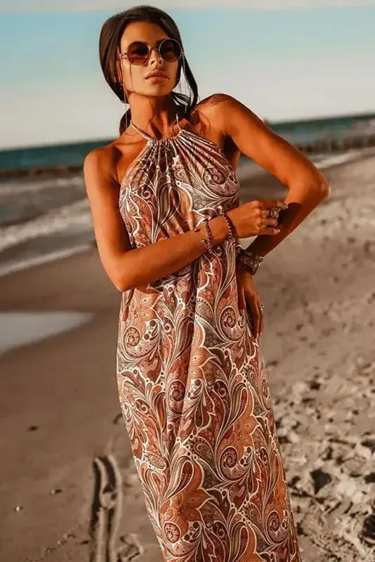 Mom Soft Vintage Floral Maxi Dress