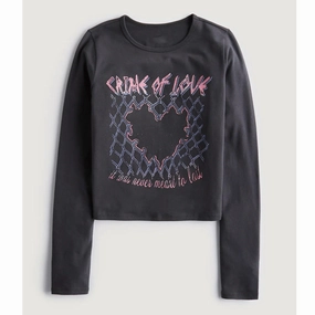 Vintage Printed Pea Green Bottom Long-sleeved T-shirt For Women Active Style