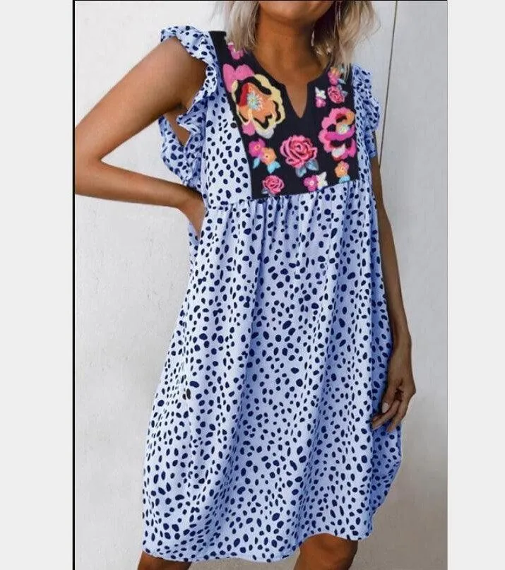 Leopard print shirt small V-neck dress Flawless Waist Fit Elegant Outline