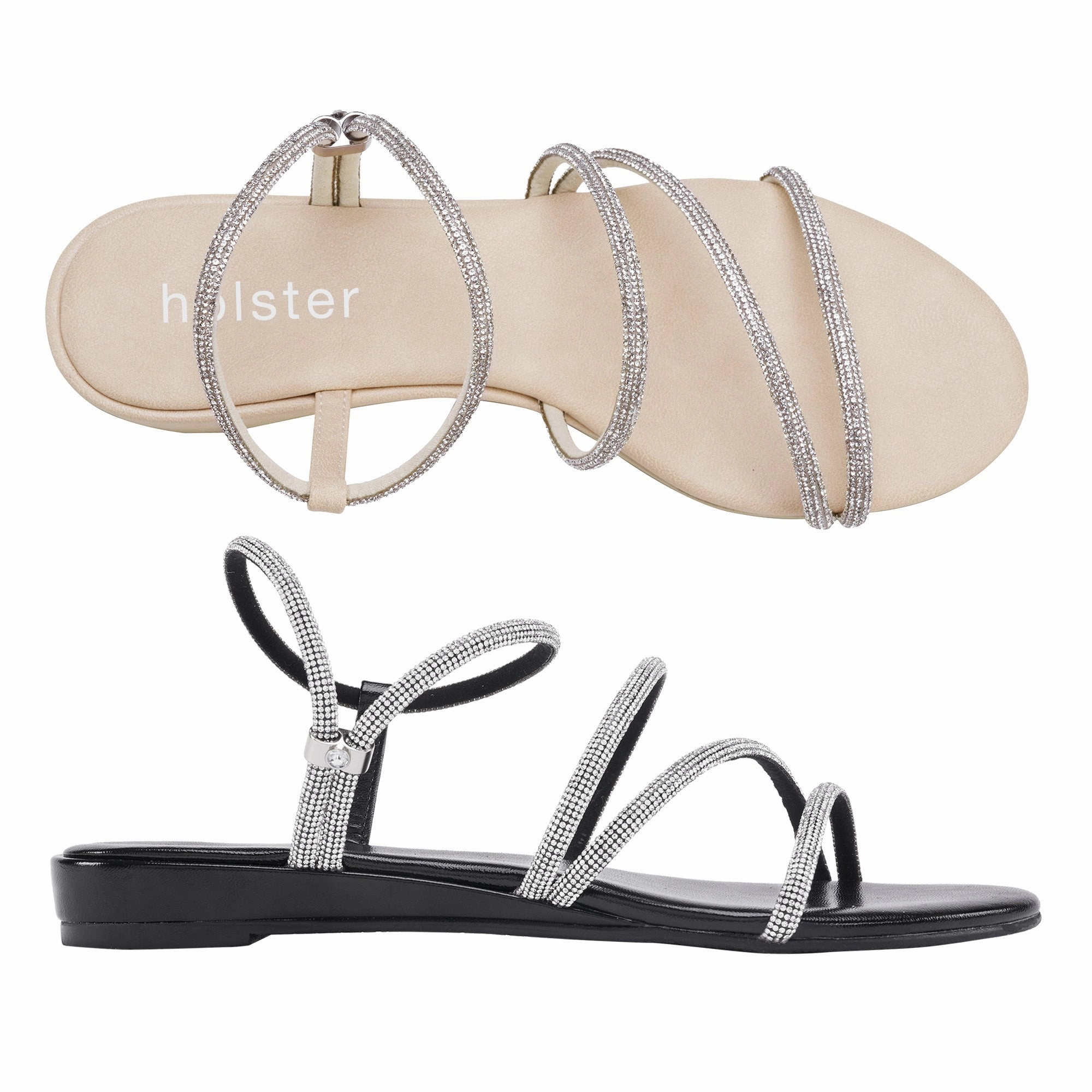 Viva Wedge Bundle - Beige/Black Sharp Shape