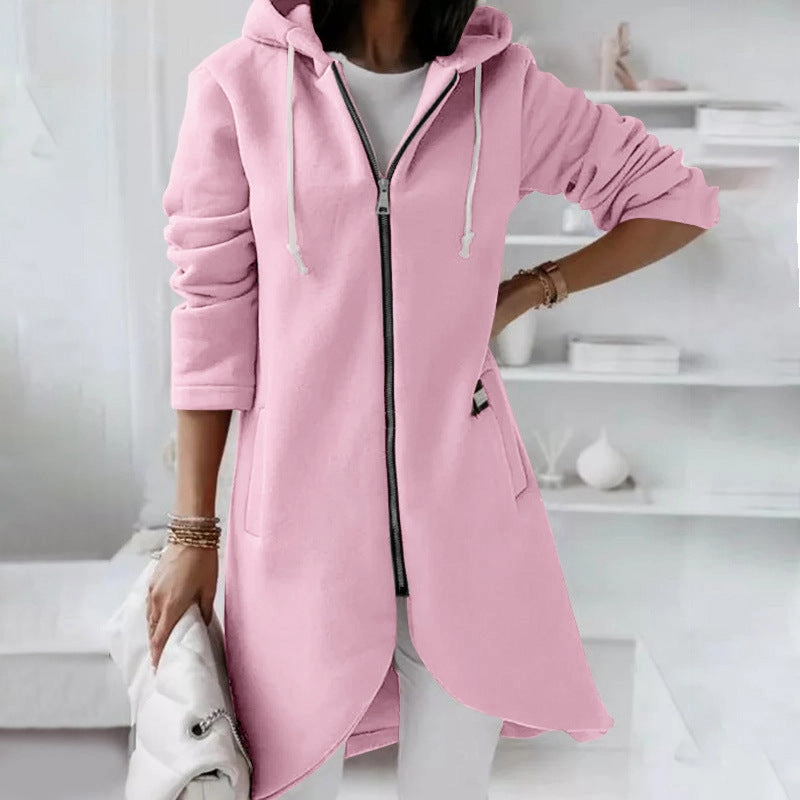 Weekend Casual Hoodie Sweatshirt Zipper Hooded Long Sleeve Sweater With Pocket Outerwear Tops Clothes