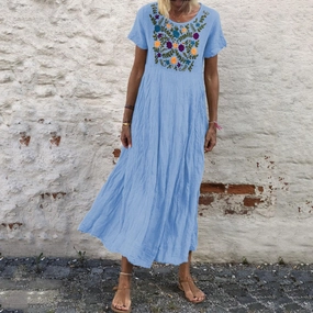 Women's boho long skirt sleeveless loose dress Inner lining