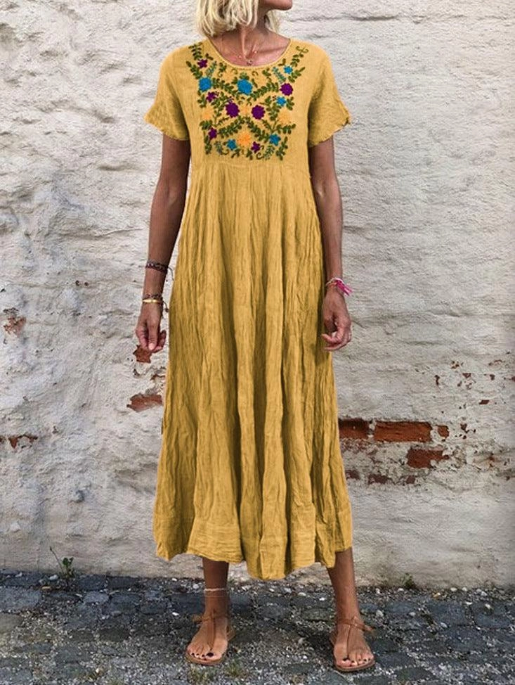 Garden Scene Women's boho long skirt sleeveless loose dress