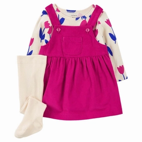 Baby Girls' 3-Piece Tulip Tee & Corduroy Jumper Set 1R972010 Stylish Jacket