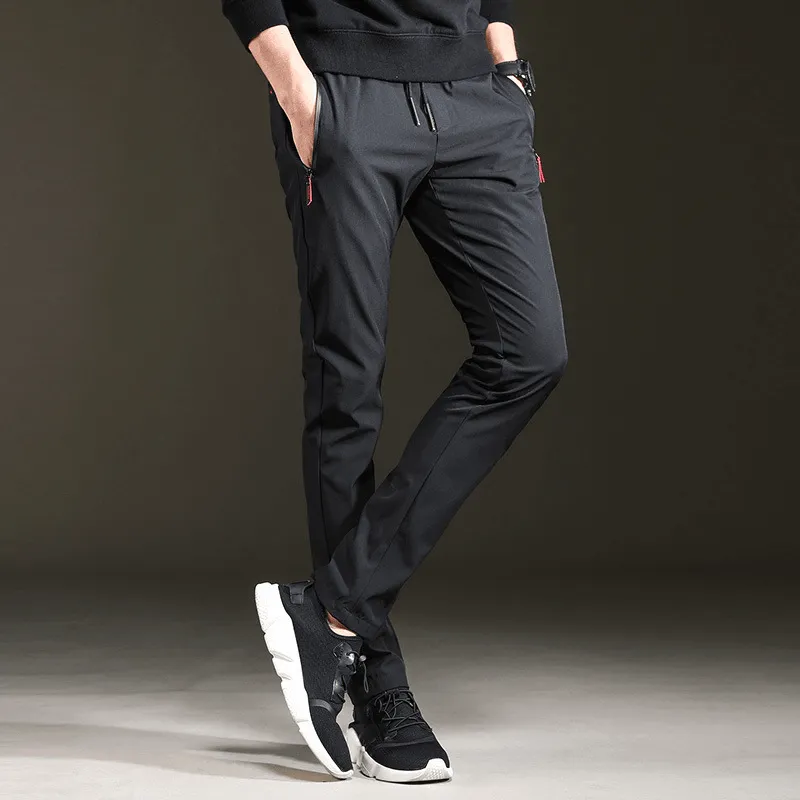 Cozy Lining Seam-Free Trendy Slim Mens Pants Loose Cropped Sweatpants
