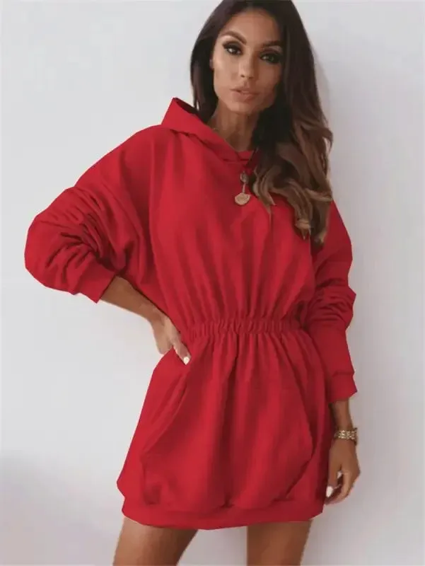 Oversized Hoodie Dress FourWay Stretch Cool Sweater