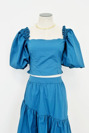 Emma Puff Sleeve Crop Top SweatAbsorbent