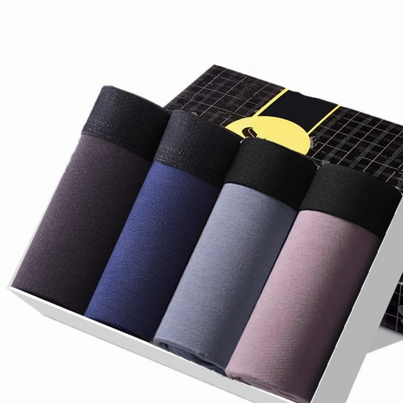 West Louis? 4Pcs/Lot Of Men Cotton Thermal Boxers Essential Indoor Stylish Fit