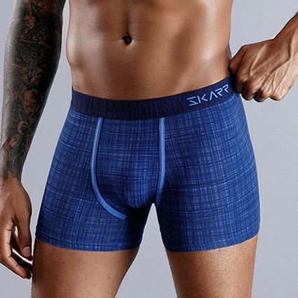 Weightless Outdoor Casual Day Seniors West Louis? Plaid Pattern Cotton Men Boxers