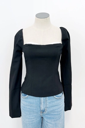 Whitley Top DoubleNeedle Stitching Comfy Layer