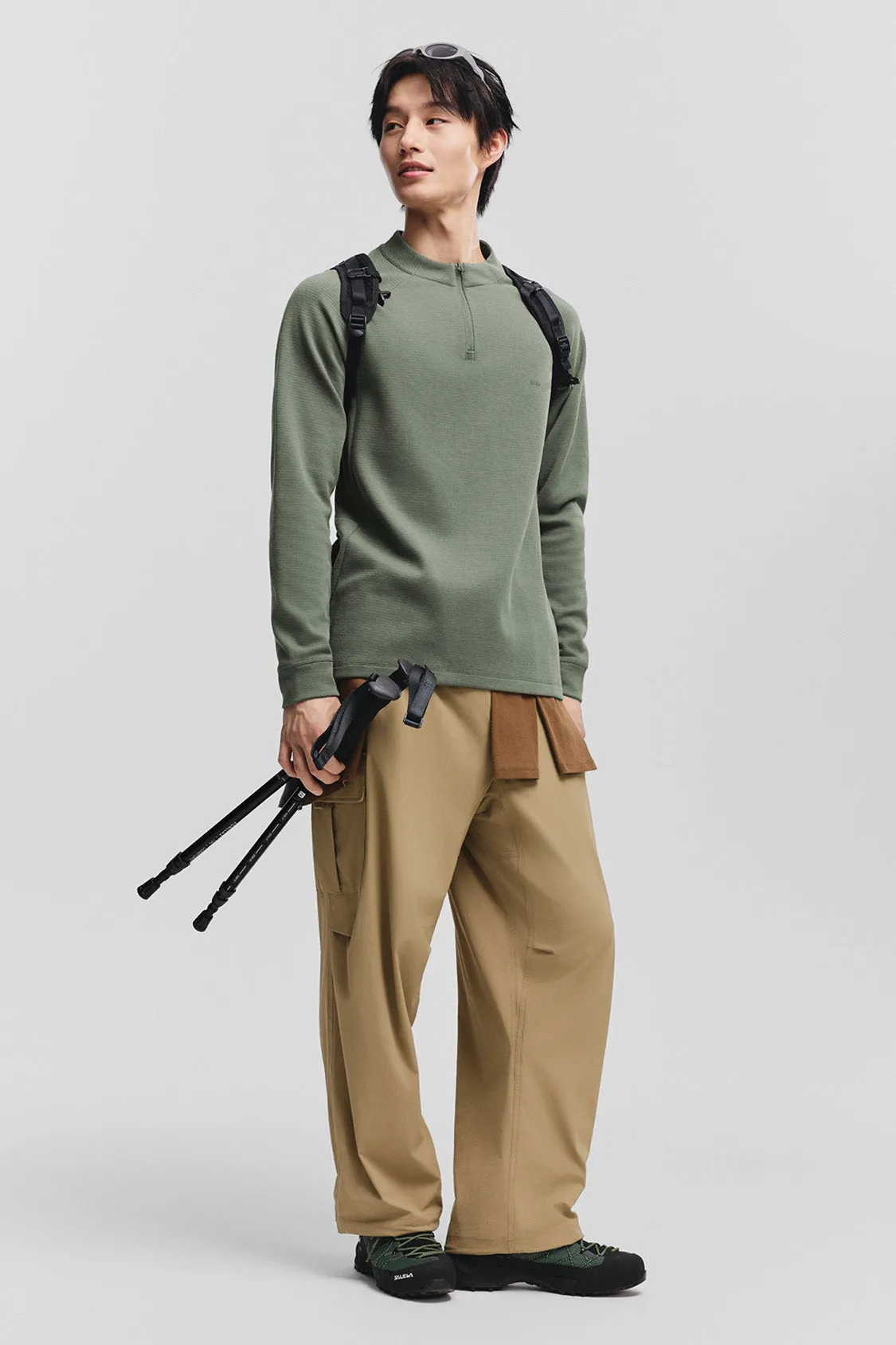 WickCore ?C Men??s Stand-Collar Wicking Base Layer Layered Collar System Wear Resistant Edge