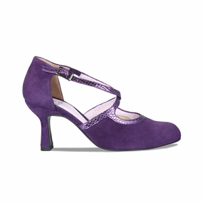 Flexible Midsole Cushioning Heel Stabilization Meredith: Purple Suede & Snake