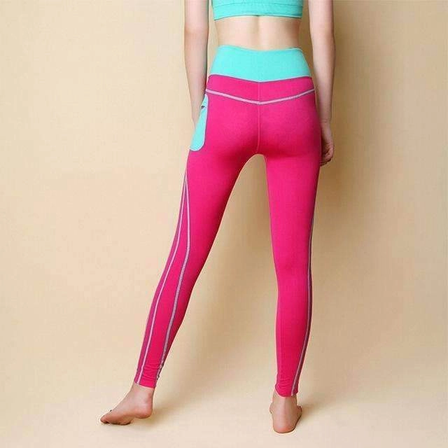 Women Tights Sports Leggings Yoga Pants Running Patchwork Breathable Fitness Skinny Pants Slim Gym Leggings Push Up Sexy Trouser BodyMapped Ventilation Reinforced Knee Articulation