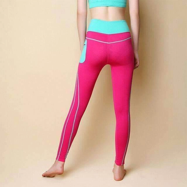 Women Tights Sports Leggings Yoga Pants Running Patchwork Breathable Fitness Skinny Pants Slim Gym Leggings Push Up Sexy Trouser low-carbon