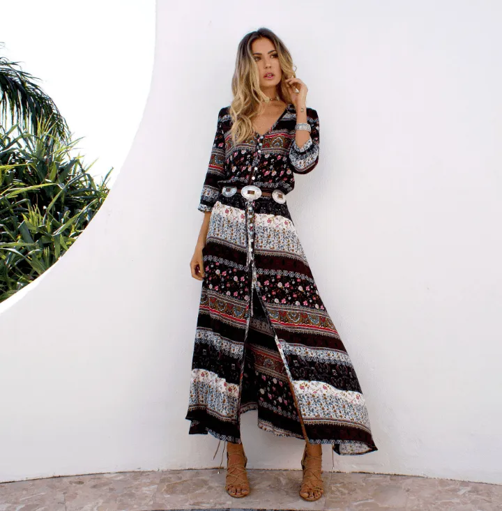 Premium Look Women Beach Boho Maxi Dress