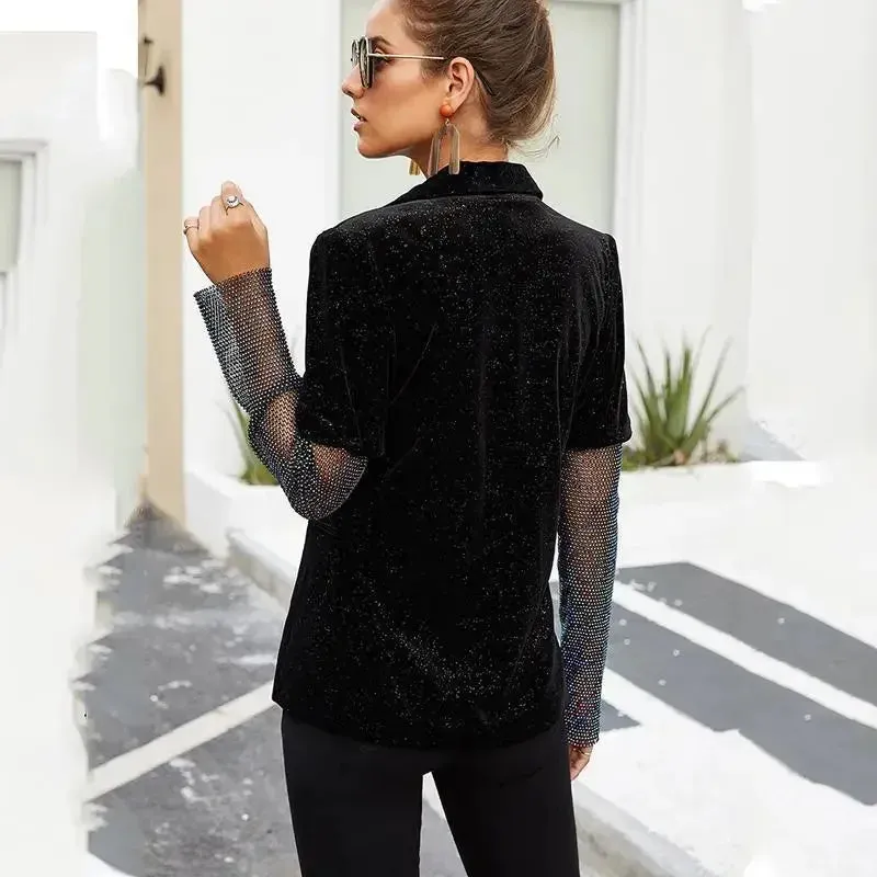 Basic Core Neat Edge Women Diamond Blazer Coat