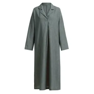 Women Dress Loose Casual Ankle Length Office Lady Dress Solid  Lantern Sleeve Bohemian Loose Waist Women Dress Trendy And Comfortable Dreamy Presence