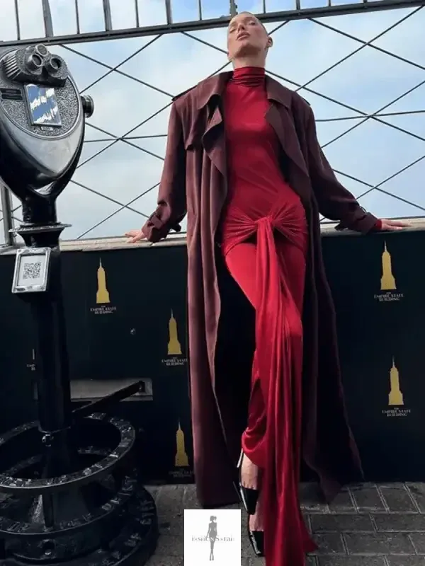 Women Elastic Lace Up Maxi Dress Rustic Ease