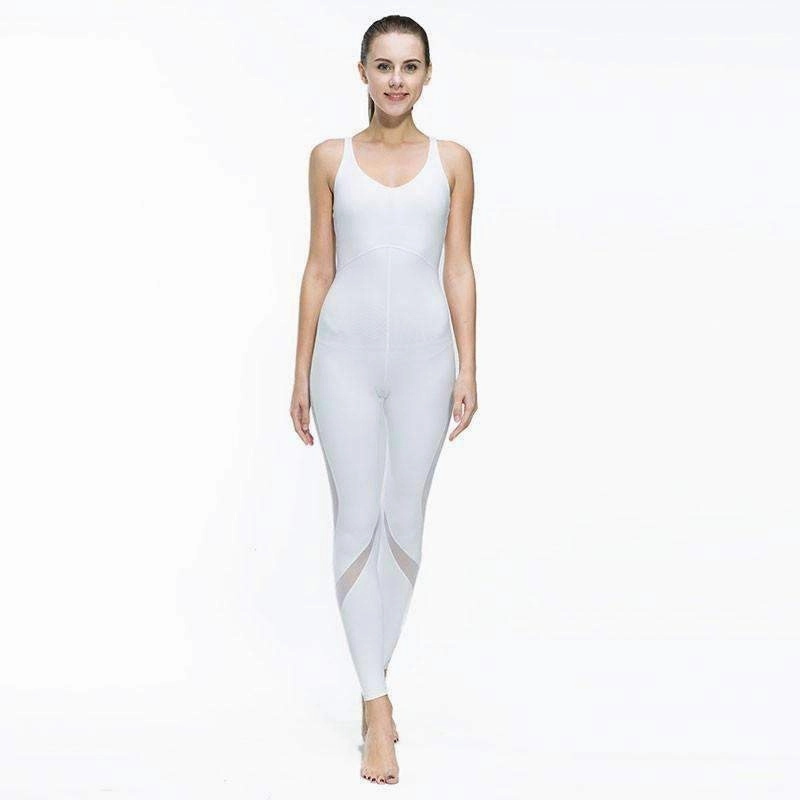 Women Fitness Yoga Set Gym Sports Running Jumpsuits Jogging Dance Tracksuit Breathable Quick Dry Spandex Sportswear Clothes Suit AntiSlip Grip Technology