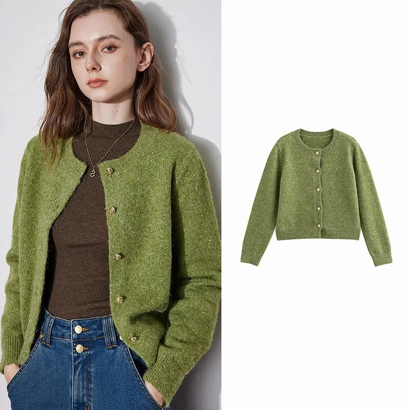 Women??s Bead Button Knitted Cardigan Soft Waistband Quick Dry Fit