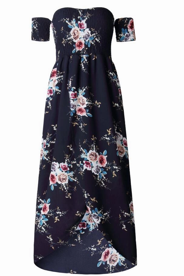 Sophisticated Wear Women's Boho Off Shoulder Dress With Floral Print