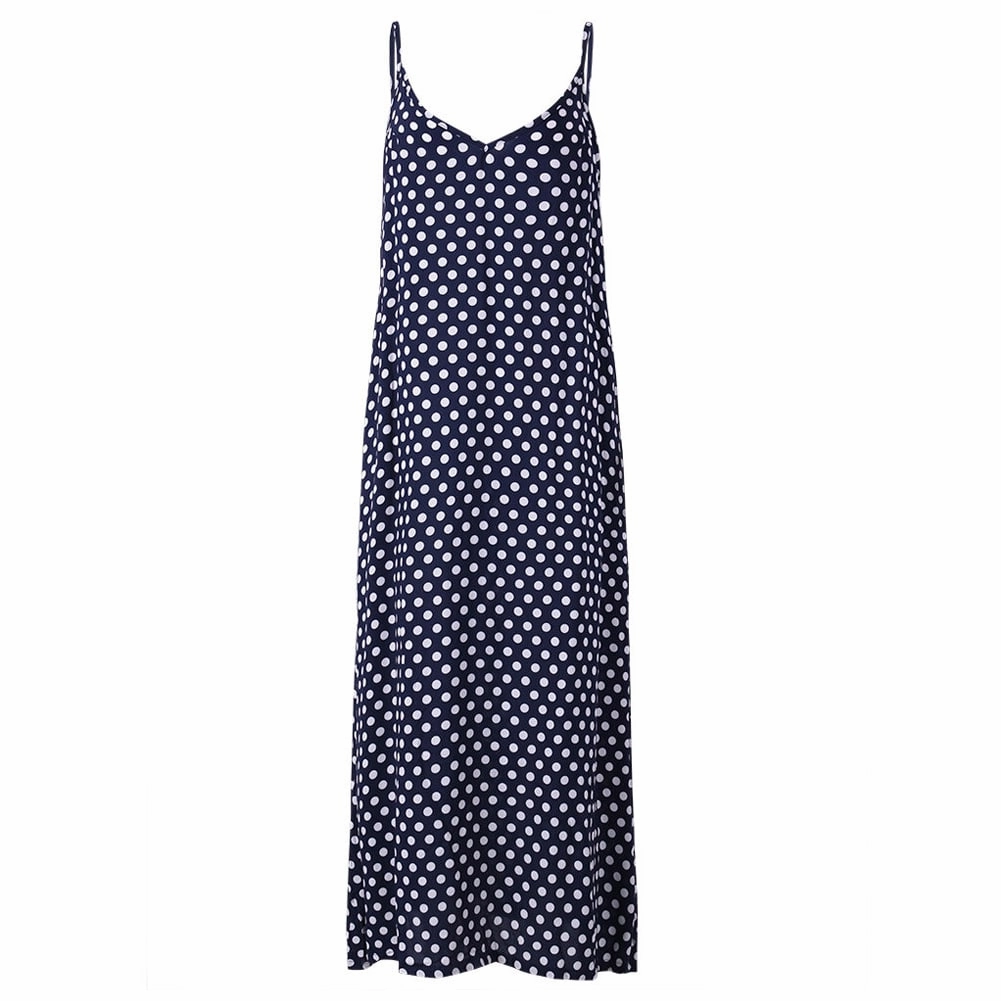 All-Occasion Wear Women's Cami Dot Printed Maxi Dresses