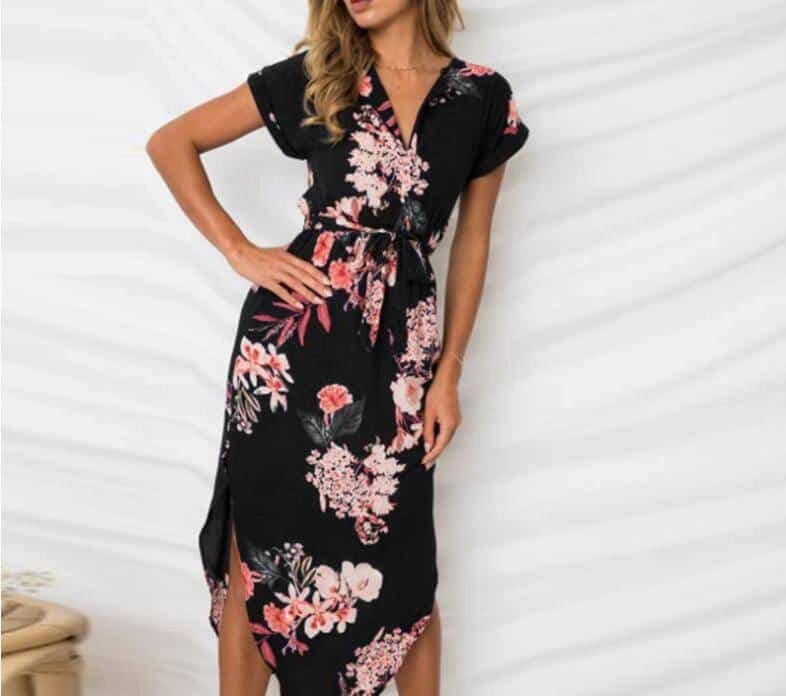 Women's Casual Geometric Printed Dress Soft Neutral Airy Feel